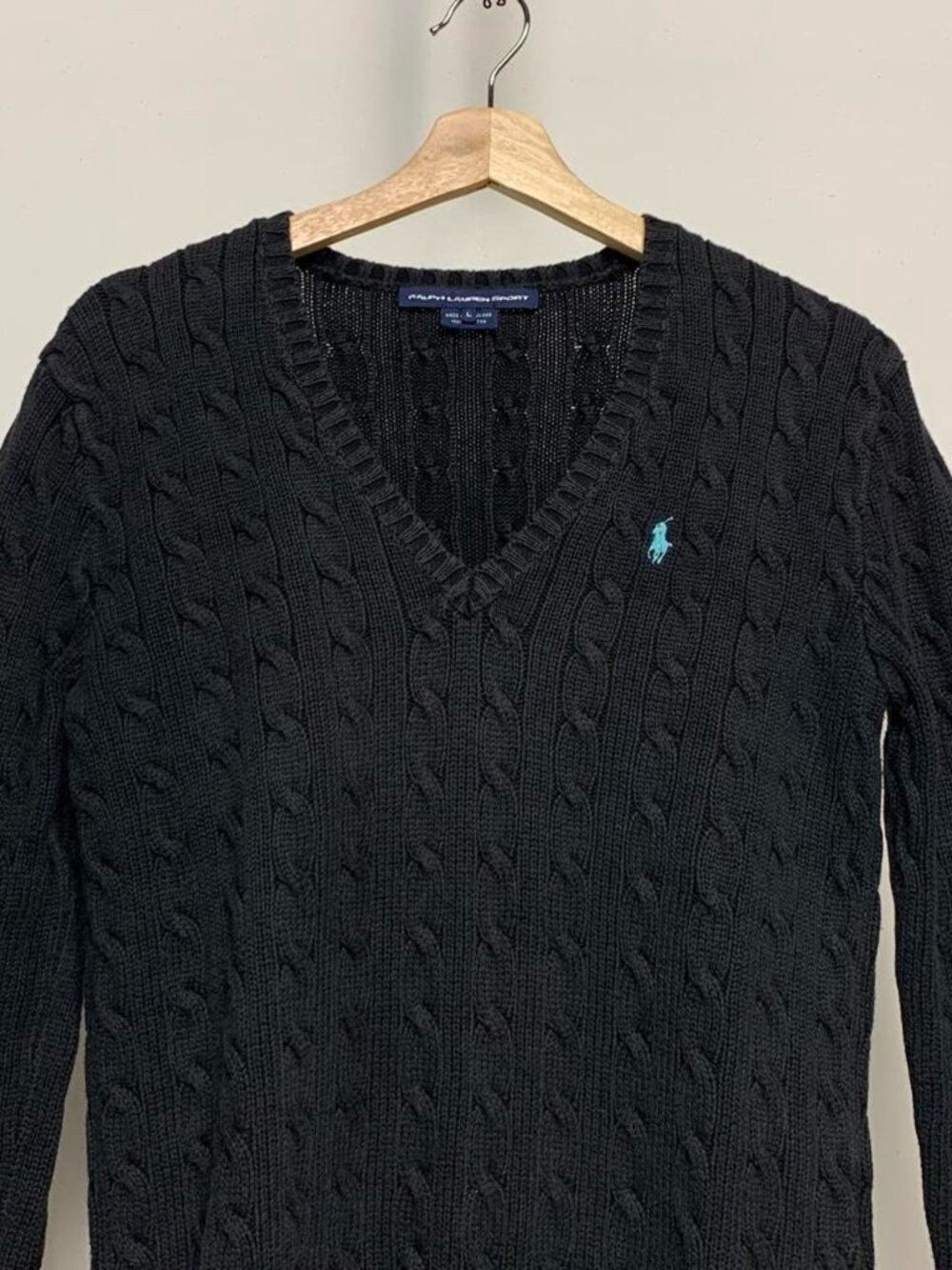 Polo Ralph Lauren Women's Black and Navy Jumper